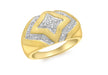 9ct Yellow Gold 0.08t Diamond Star Dome Ring
