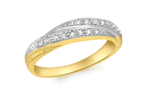 9ct Yellow Gold 0.06t Diamond Fixed Russian Style Ring