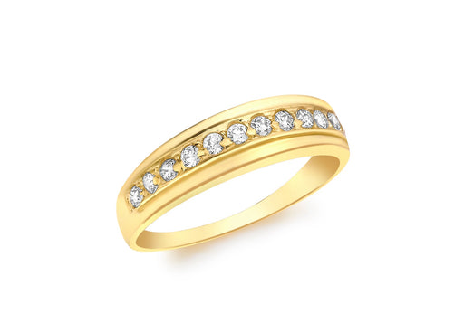9ct Yellow Gold Zirconia  Half Eternity Ring