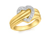 9ct Yellow Gold 0.08t Diamond Heart Ring