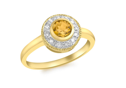 9ct Yellow Gold 0.07t Diamond and   Ring