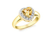 9ct Yellow Gold 0.10ct Diamond and   Heart Ring