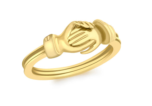 9ct Yellow Gold 0.02ct Hidden Diamond Friendship Ring