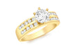 9ct Yellow Gold Double Row Zirconia  Solitaire Ring