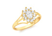 9ct Yellow Gold Zirconia  Flower Cluster Ring