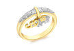 9ct Yellow Gold 0.10ct Diamond Elephant Drop Ring