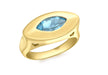 9ct Yellow Gold Marquise Blue Topaz Ring