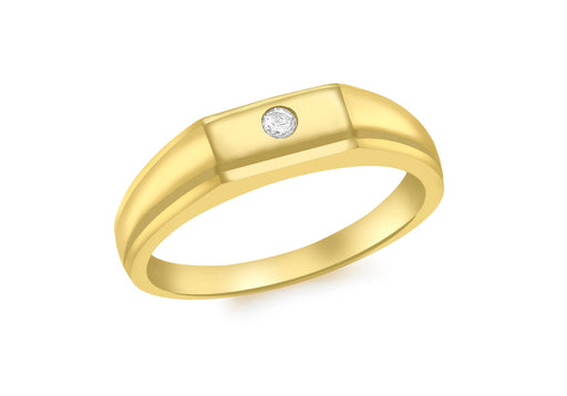 9ct Yellow Gold 0.05t Diamond Men's Ring