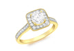 9ct Yellow Gold Square Zirconia  Cluster Ring