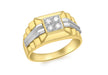 9ct Yellow Gold 0.18ct Diamond Men's Ring