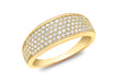 9ct Yellow Gold Zirconia  Pave Set Tapered Ring