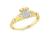 9ct Yellow Gold 0.08ct Diamond Claddagh Ring