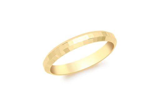 9ct Yellow Gold FacetedBand Ring