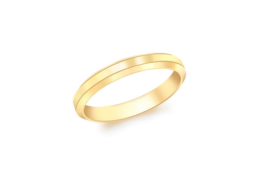 9ct Yellow Gold 3mm Bevel Edge Band Ring