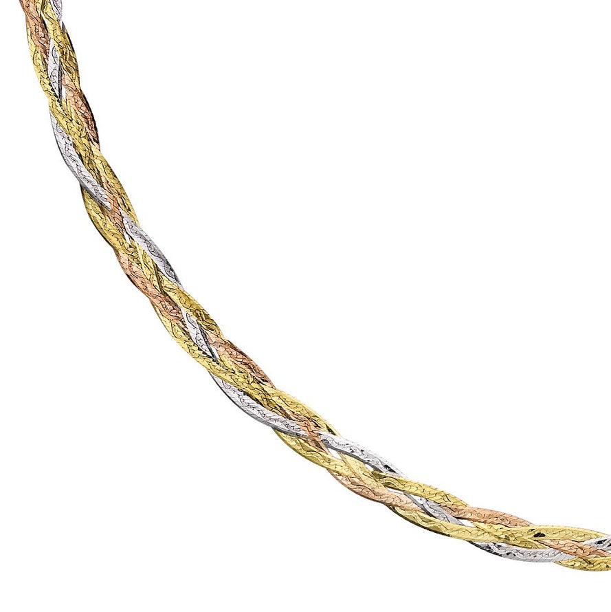 AMOUR Multi-Strand Paperclip Chain Necklace In 3-Tone Plated Sterling  Silver, 18 In | World of Watches