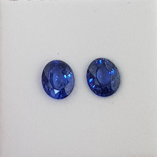 3.10ct Pair of Oval Faceted Sapphires 7.6x6.3mm - Dynagem 