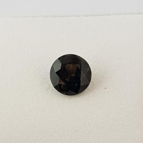 1.90ct Dark Green Round Faceted Sapphire 7.7mm - Dynagem 