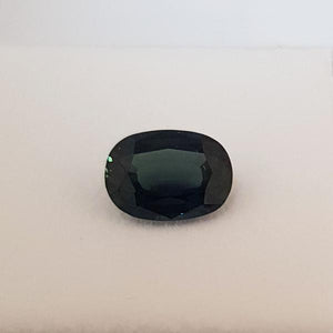 2.83ct Dark Green Oval Faceted Sapphire 10.1x7.3mm - Dynagem 
