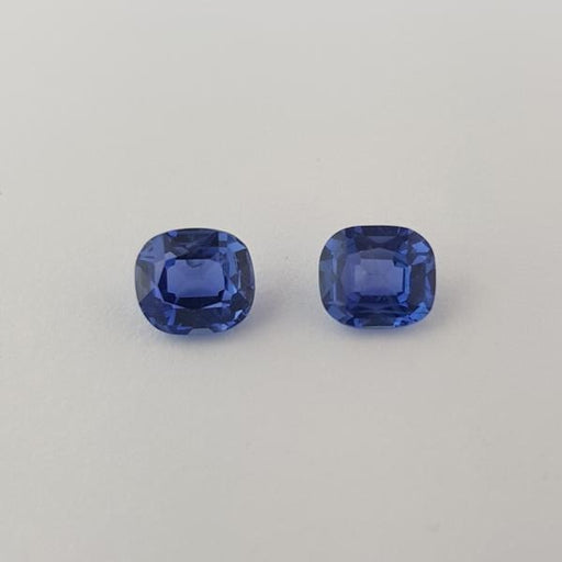 1.82ct Pair of Cushion Cut Sapphires 5.8x5.1mm - Dynagem 