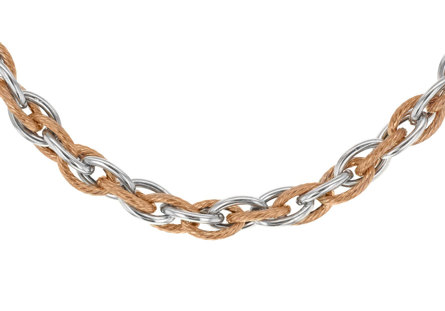 Interloking Rope Chain 2 Tone 9ct Gold