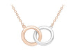 9ct 2-Colour Gold 11.5mm Interloked Rings Necklace  43m/17"-46m/18"9