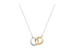 9ct 2-Colour Gold Intertwined Rings Necklet 46m/18"9