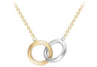 9ct 2-Colour Gold 11.8mm Linked Rings Adjustable Necklace  43m/17"-46m/18"9