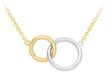 9ct 2-Colour Gold Linked Rings Adjustable Necklace  43m/17"-46m/18"9
