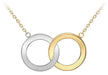9ct 2-Colour Gold 14mm Linked Bevelled Rings Necklace  46m/18"9