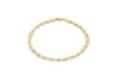9ct 2-Colour Gold 3mm Diamond Cut 3-Plait Herringbone Bracelet 19m/7.5"9