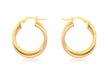 9ct 2-Colour Gold 18mm Double Crossover Hoop Creole Earrings