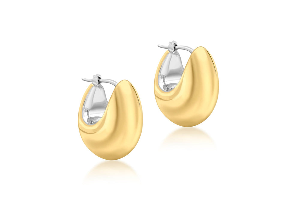 9ct 2-Tone Gold Eletroform Hoop Earrings