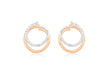 9ct 2-Colour Gold Diamond Cut Front-Faing Double Hoop Earrings