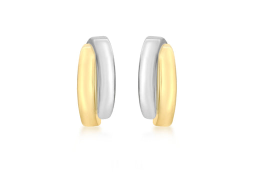 9ct 2-Colour Gold Crossover Stud Earrings