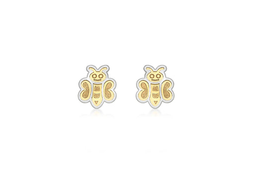 9ct 2-Colour Gold Bumble Bee Stud Earrings