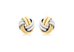 9ct 2-Colour Gold 9mm Knot Stud Earrings