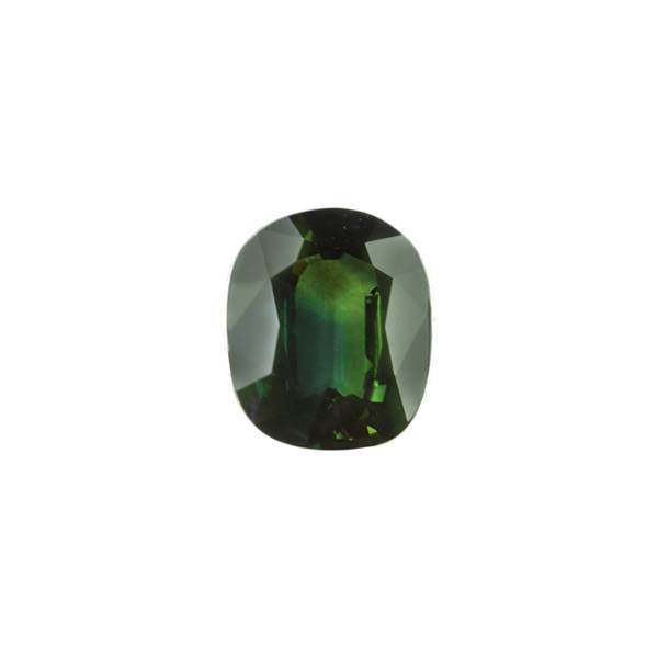 7.58ct Cushion Faceted Bluish Green Sapphire 13.7x10.9mm - Dynagem 