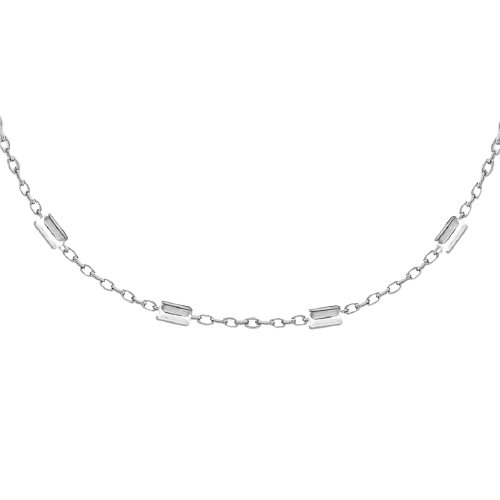 Sterling Silver Trace and Bar Chain