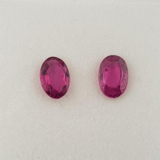 1.12ct Pair of Oval Faceted Rubies 6x4mm - Dynagem 