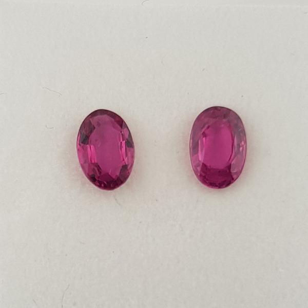 1.12ct Pair of Oval Faceted Rubies 6x4mm - Dynagem 