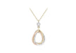9ct 3-Tone Gold CZ Linked-Teardrop Trace Chain Adjustable Necklace