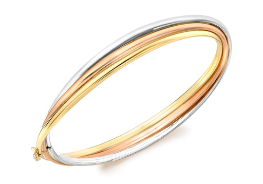 9ct 3-Colour Gold Russian Style Bangle