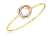 9ct 3-Colour Gold Diamond Cut Rings Flexible Bangle