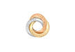 9ct 3-Colour Gold Diamond Cut 15mm Rings Pendant
