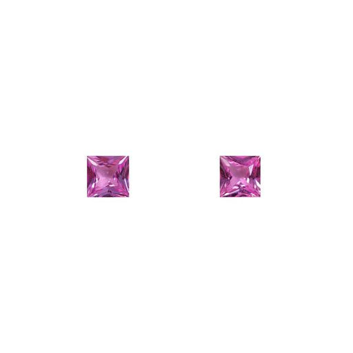 1.34ct Pair of Princess Cut Pink Sapphires 4.8mm - Dynagem 