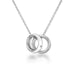 Sterling Silver 0.01ct Double Ring Necklace Hand-Set with a Diamond Accent
