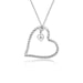 Sterling Silver 0.01ct Twisted Open Heart Pendant with Small Heart with Hand-Set Diamond Accent