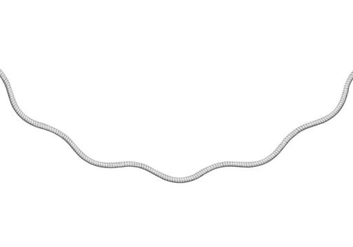 9ct White Gold Flat Wave Omega Chain 43m/17"9