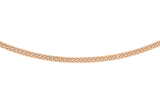 9ct Rose Gold 30 Diamond Cut Curb Chain 46m/18"9