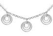 9ct White Gold Multi Circle Drop Belcher  Chain Necklace  46m/18"9